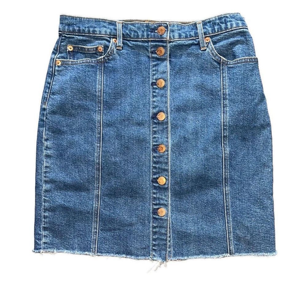 Gap Denim Jean Pencil Skirt Button Front 29